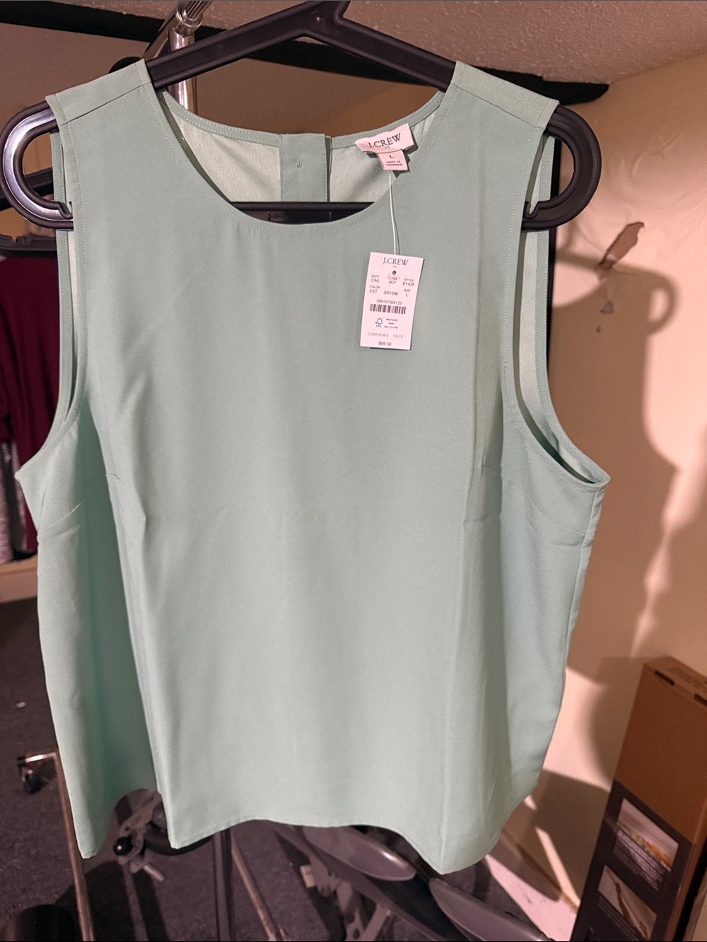 J. Crew Mint Green Sleeveless Shell Top